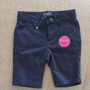 The Children's Place Navy Stretch Shorts with Pink Patch